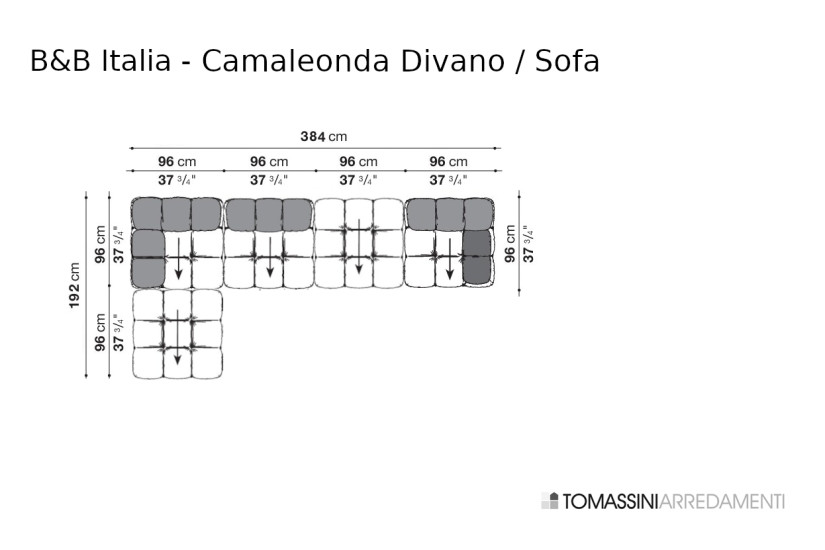 Divano Camaleonda in tessuto verde (Offerta Expo) B&B Italia - 8