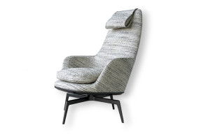 Caratos White and Black Fabric Armchair  - 8