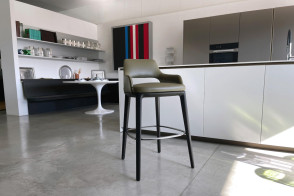 Sophie Light Green Leather Stool (Expo Offer) Poliform - 7 2