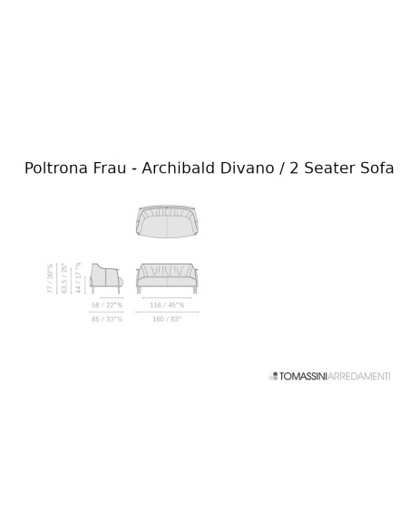 Divano Archibald in pelle blu polvere (Offerta Expo) Poltrona Frau - 9