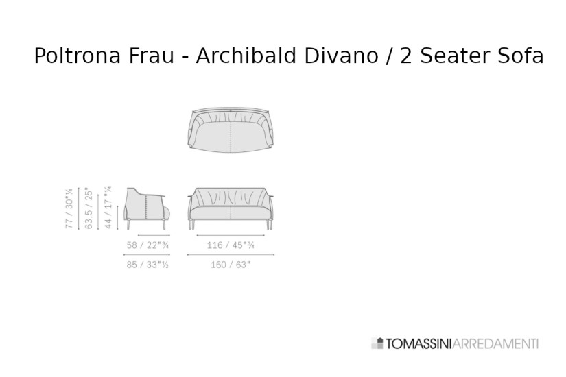 Divano Archibald in pelle blu polvere (Offerta Expo) Poltrona Frau - 9