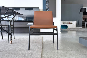 Ipanema Brown Leather Chair (Expo Offer) Poliform - 6 2