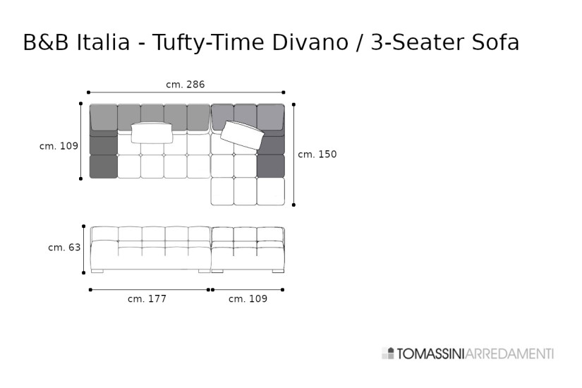 Divano Tufty-Time in tessuto bianco (Offerta Expo) B&B Italia - 9