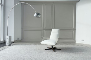 Clori White Fabric Armchair with Pouf (Expo Offer) Giorgetti - 8 2