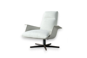 Clori White Fabric Armchair with Pouf (Expo Offer) Giorgetti - 8