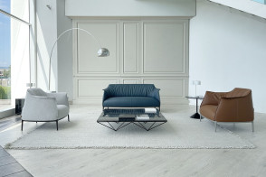 Divano Archibald in pelle blu polvere (Offerta Expo) Poltrona Frau - 8 2